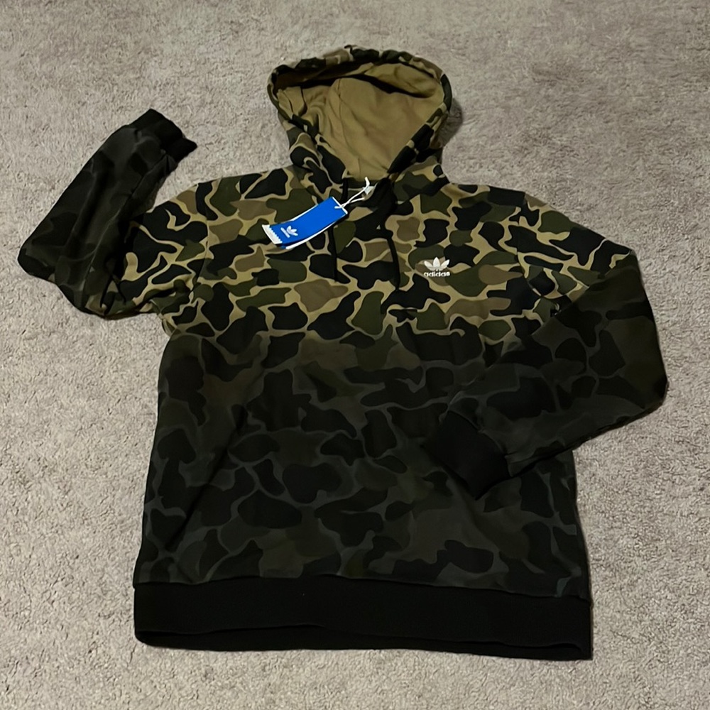 Adidas Trefoil Camo Camouflage Hoodie Sweatshirt Shirt new Mens Size Medium